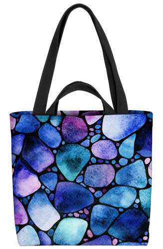 Pietre acquerelli blu borsa