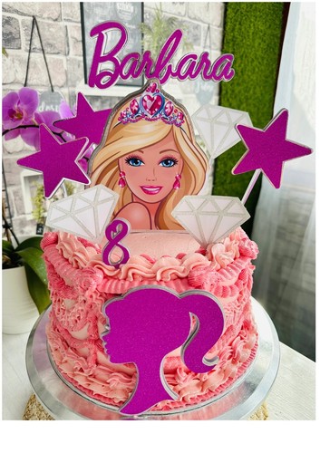 Barbie cake topper glitter - topper,
