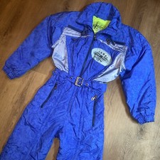 Tuta da sci Kaelin pezzo unico tuta da neve vintage bavaglino da neve blu anni 80 donna 6