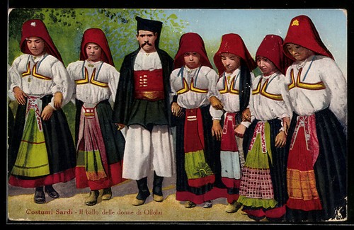 Cartolina ollolai costumi - cartolina,