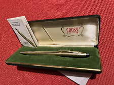 Penna a Sfera CROSS laminata in oro - 12K - Made in U.S.A. con astuccio vintage