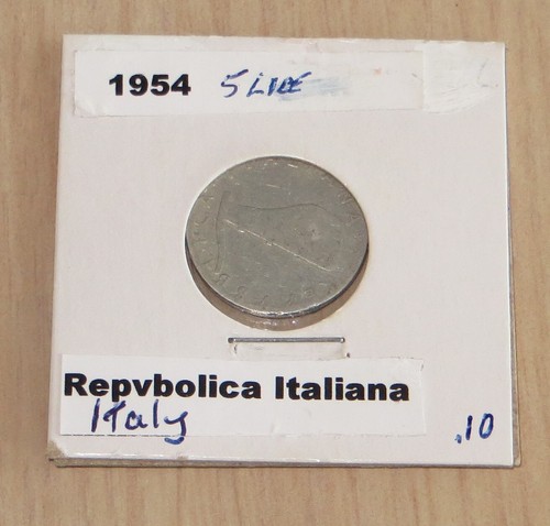 1954 italy lire coin 6p17 - 5,
