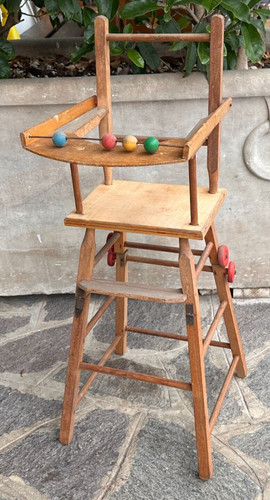 Antico seggiolone legno da - legno,