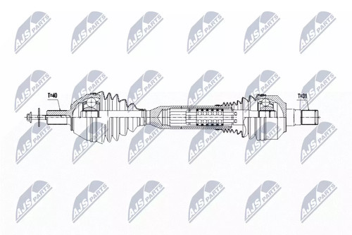 Semiasse nty 537mm - semiasse,