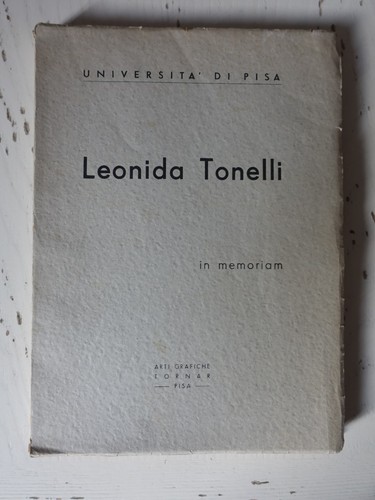 Leonida tonelli memoriam - tonelli.,