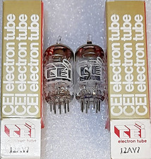 Coppia tubi per aspirazione 12AV7 CEI by GE NOS strettamente abbinati, testati B&K 747B