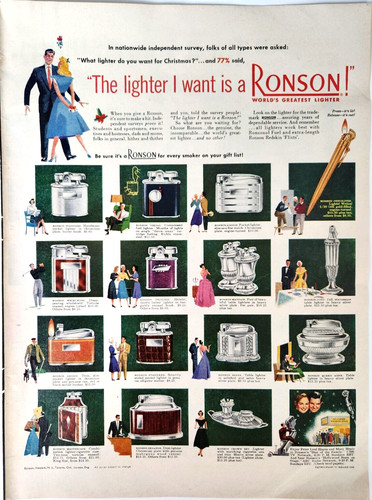 Ronson lighters vintage 1951 - ronson,