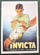 OROLOGI INVICTA. Cartolina d'epoca pubblicitaria, circa 1955
