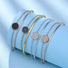 Bracciale racchetta da tennis impilabile due in uno squisitamente artigianale Swarovski