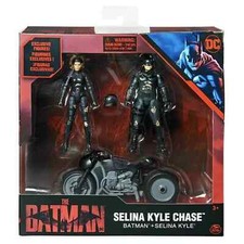 DC The Batman Selina Kyle Chase Playset con giocattoli moto Batman e Selina n...