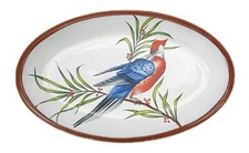 Vassoio ovale uccellino cardinale albero sempreverde Aguaribay O Pimiento Mendoza Argentina