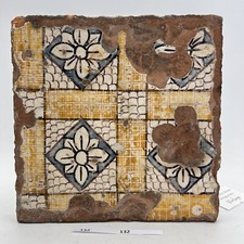 Mattonella Antica Decorativa Piastrella Riggiola vecchia Maiolica D'epoca Art132