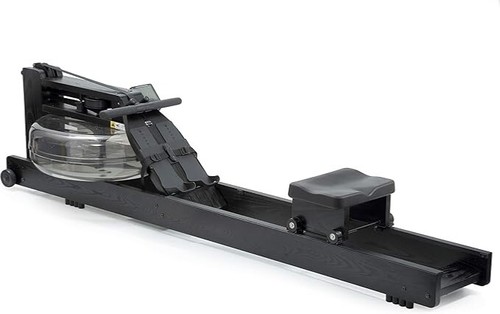 Black wooden water rower - black,