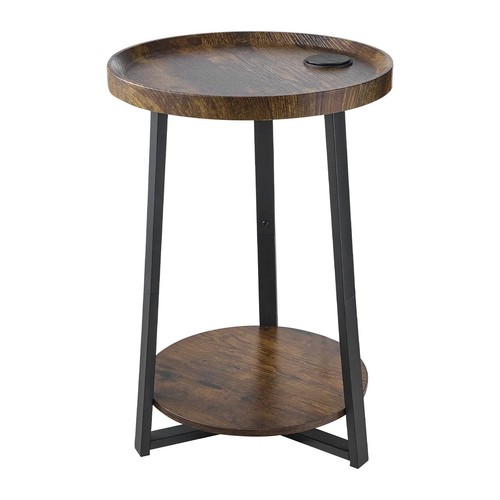 End table tier round - end, 2-tier