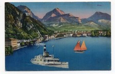 B€TT€R 1919 Cartolina Riva del Garda annullo servizio postale lago di Garda
