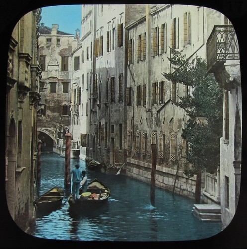 Glass magic lantern slide - glass,