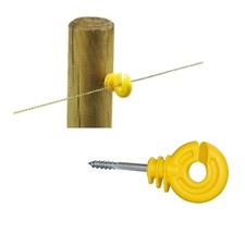 ISOLATORI GANCIO PER RECINTO ELETTRICO FILI VITE 10mm LEGNO RECINZIONE - 100 PZ