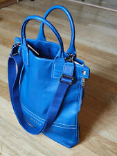 Borsa shopper Piquadro donna, colore blu a mano e tracolla