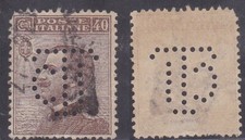 REGNO RARO  PERFIN TOURING CLUB ITALIANO (Milano)  SU 1908 40c SS 84 USATO 