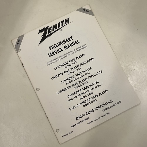 Zenith 14p manuale di - zenith,