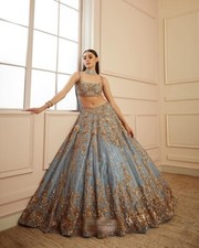 LEHENGA CHOLI BOLLYWOOD DESIGNER INDIANO PAKISTANO NUOVO ABBIGLIAMENTO DA FESTA MATRIMONIO LENGHA