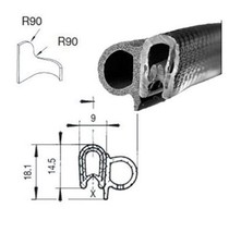 Autocarro OM 40 Guarnizione battiaria porta dx e sx spezzone da metri 8,50  
