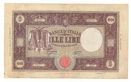 1000 lire grande - lire, b.i
