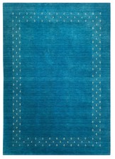 Tappeto di lana blu Handloom -