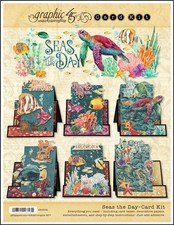 Graphic45 SEAS THE DAY FAUX STEP CARD KIT scrapbooking OCEANO