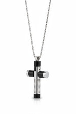 Collana uomo acciaio croce - collana,