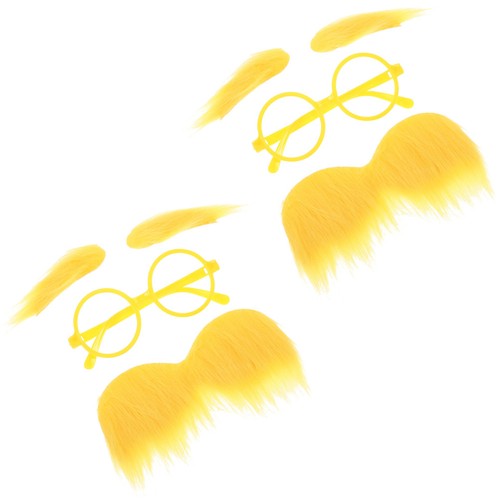Set occhiali gialli baffi - set,