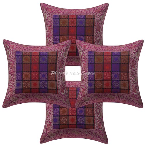 Copricuscino jacquard broccato