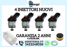 4 INIETTORI gpl PER LANDI RENZO IMPIANTO GAS TAPPO ARANCIONE SPINA MTA MED NUOVI