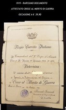 1919 ATTESTATO CROCE AL MERITO