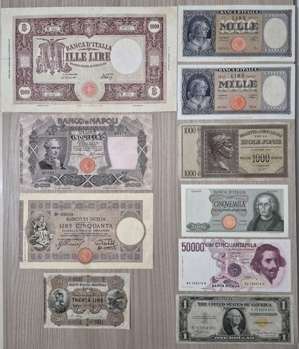 Lotto banconote italiane - lotto,