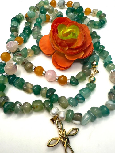 Collana lunga agata - lunga,