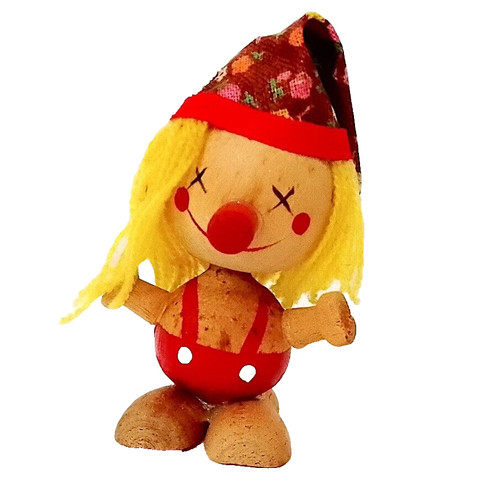Tiny funny wood puppet doll - puppet,