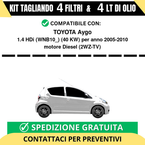 Tagliando per toyota aygo - aygo, 1.4