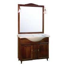 Mobile Bagno 105 cm da terra Composizione con Lavabo Specchio e Applique