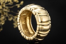 Anello a fascia Piaget ampio ondulato design anello in oro giallo 750 gioielli