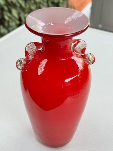 Vaso vetro artistico - vaso, rosso