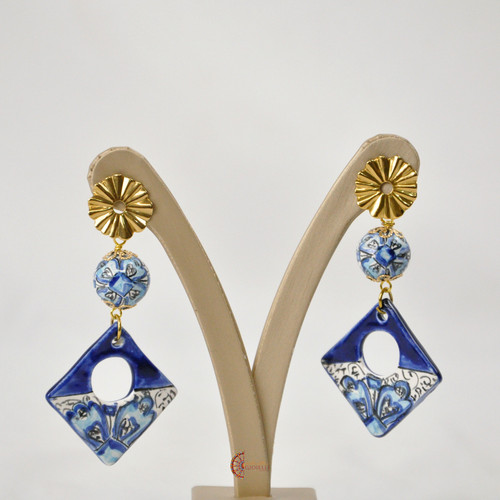 Orecchini ceramica caltagirone - orecchini,