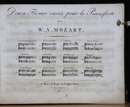 Mozart xii thémes variés - thémes,