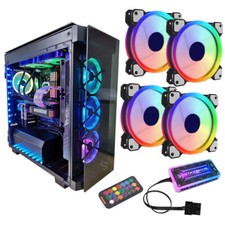 1-7x LED RGB Case Fan Set 120mm Alloggiamento Ventola + Controller per Coolmoon