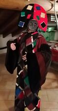Costume Carnevale Arlecchino Abito Unico Artigianale Adulto Uomo/Donna Copricapo