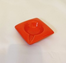 Posacenere da tavolo vintage anni '70 in ceramica arancione