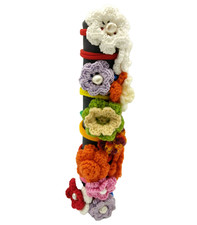 Set 11 Anelli elastico reggi coda cavallo con fiori all'uncinetto per bambina 