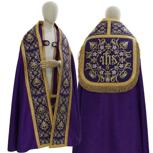 Piviale romano viola con - piviale, stola