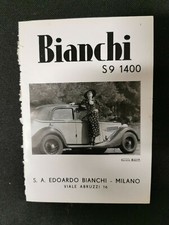 Bianchi S9 1400cc 1936 pagina pubblicitaria italiana originale vintage quasi come nuova