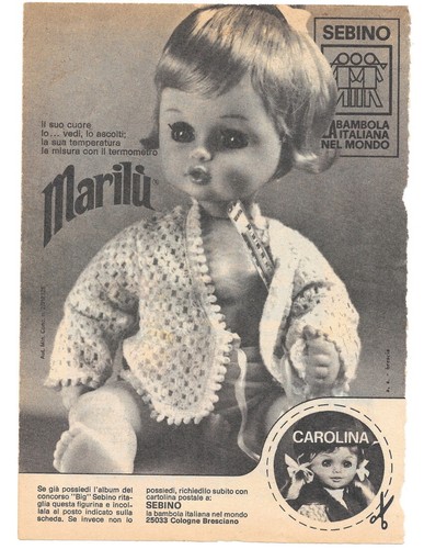 Pubblicità anni bambole - anni, 70